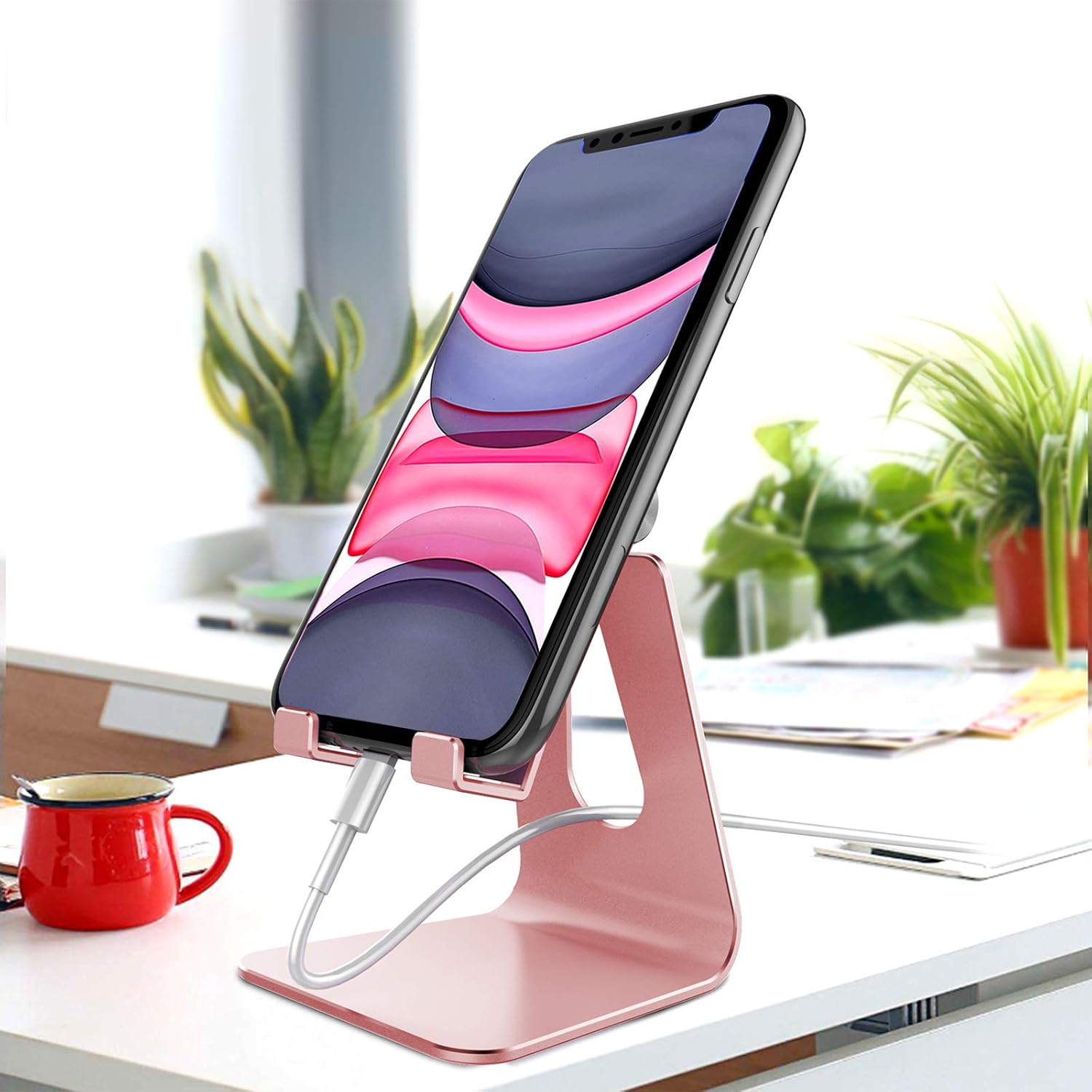Aluminium Desk Phone Stand — Adjustable Viewing Angle