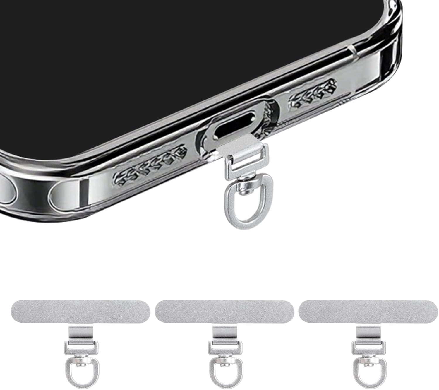 Rotating Steel Phone Tether Tabs — 3 Pack, 360°