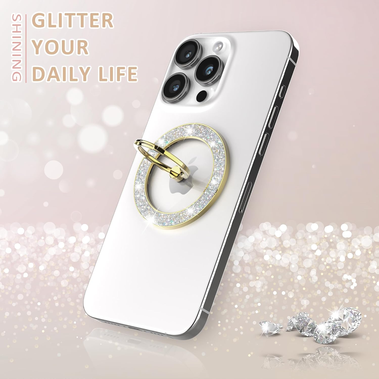 Magnetic Ring Grip for MagSafe — 360° Rotation, Glitter Finish