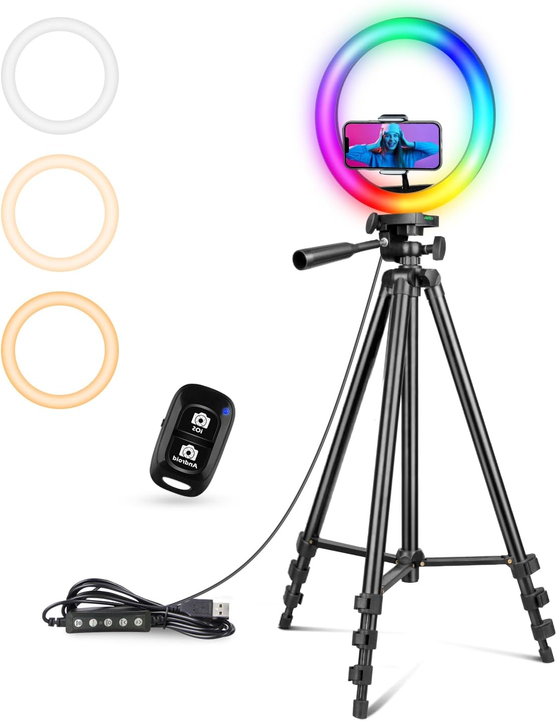 Ring Light — 22 in, 60 W, with 72 in Stand and Phone Holder
