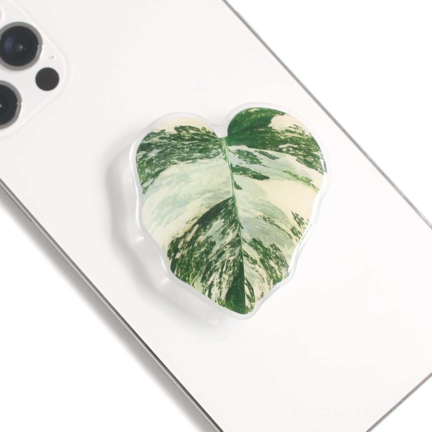 Collapsible Phone Grip — Acrylic Leaf Design