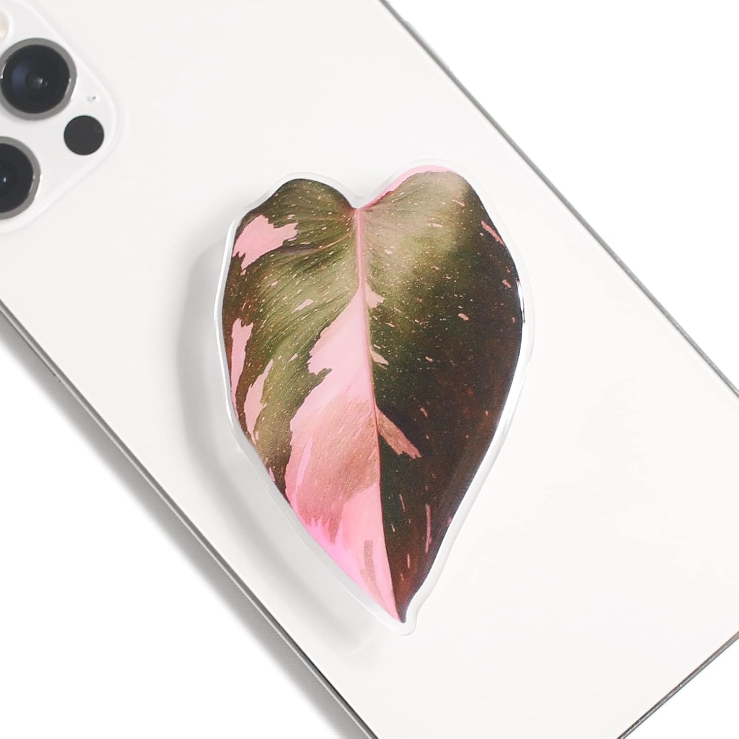 Collapsible Phone Grip — Acrylic Leaf Design