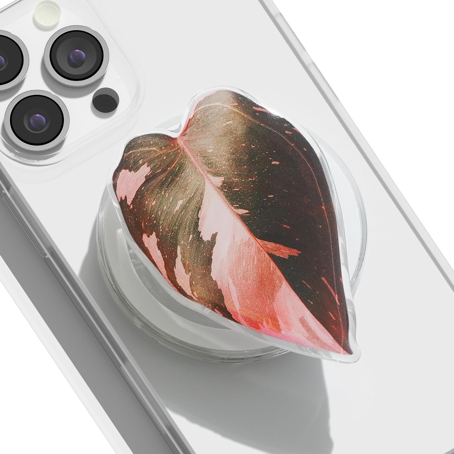 Collapsible Phone Grip — Acrylic Leaf Design