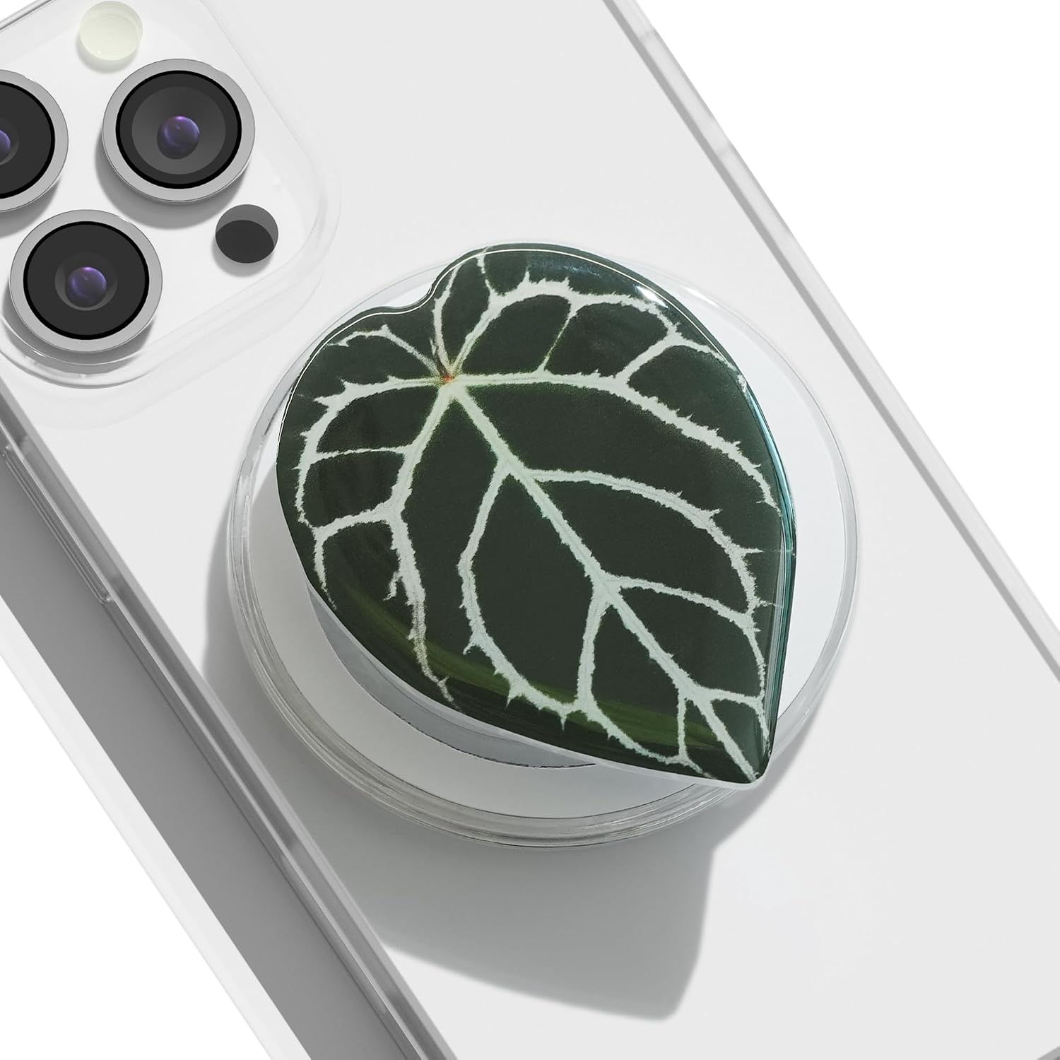 Collapsible Phone Grip — Acrylic Leaf Design