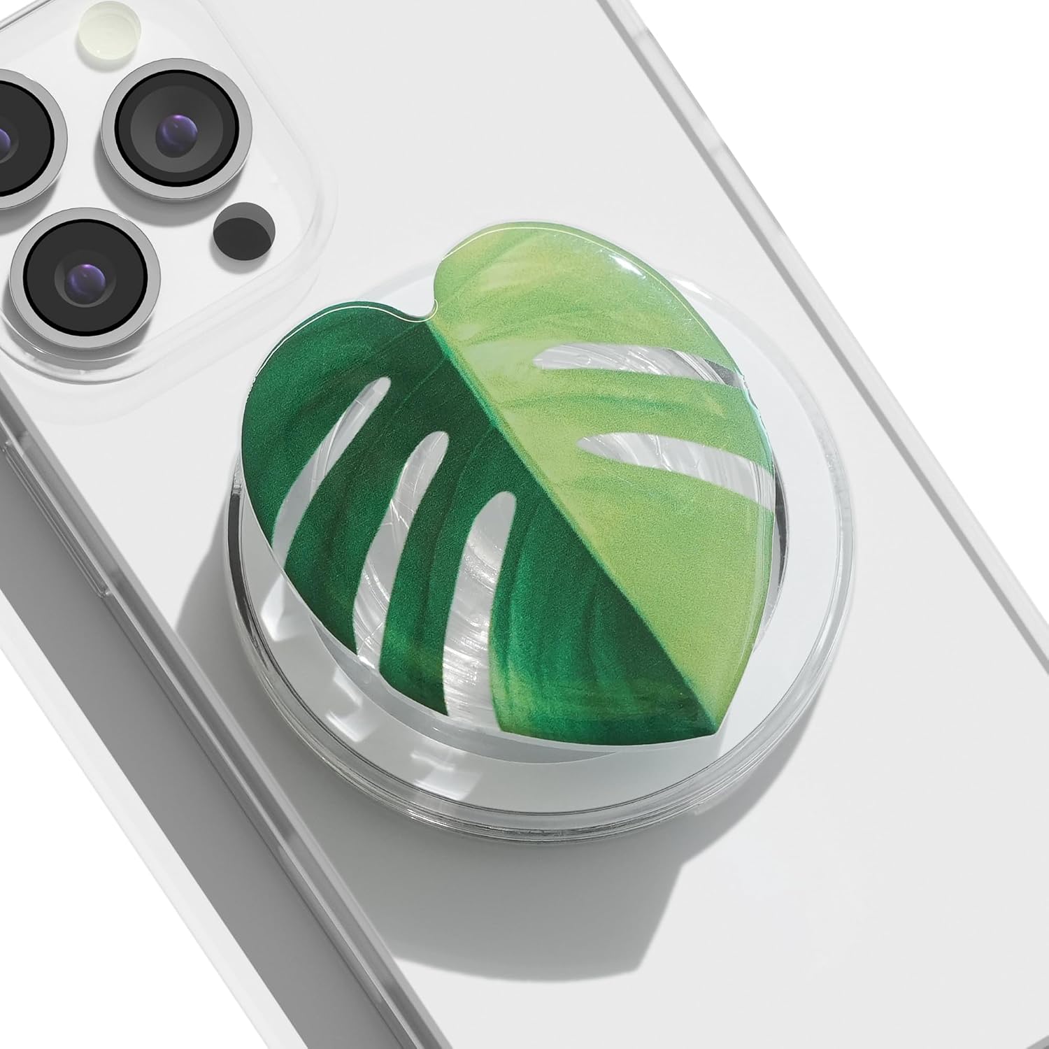 Collapsible Phone Grip — Acrylic Leaf Design