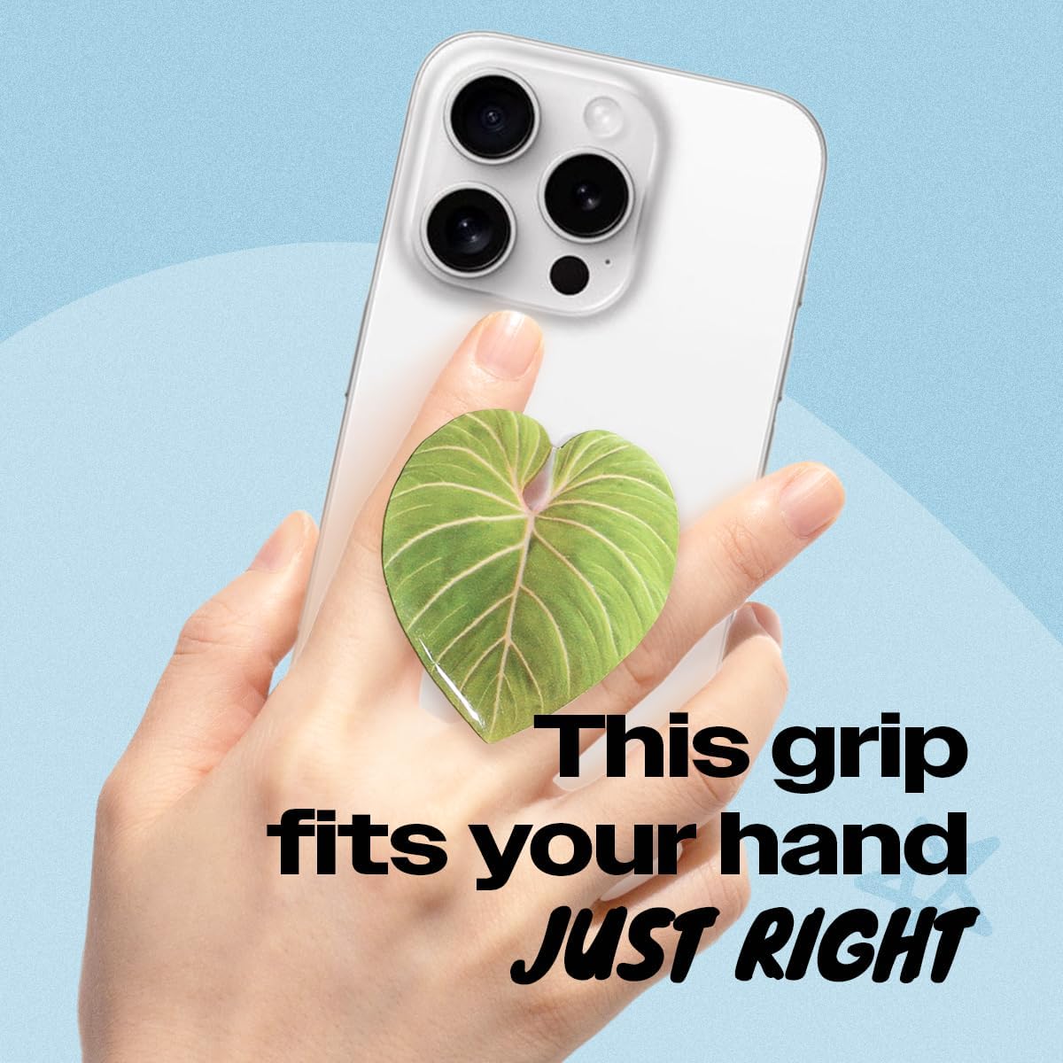 Collapsible Phone Grip — Acrylic Leaf Design