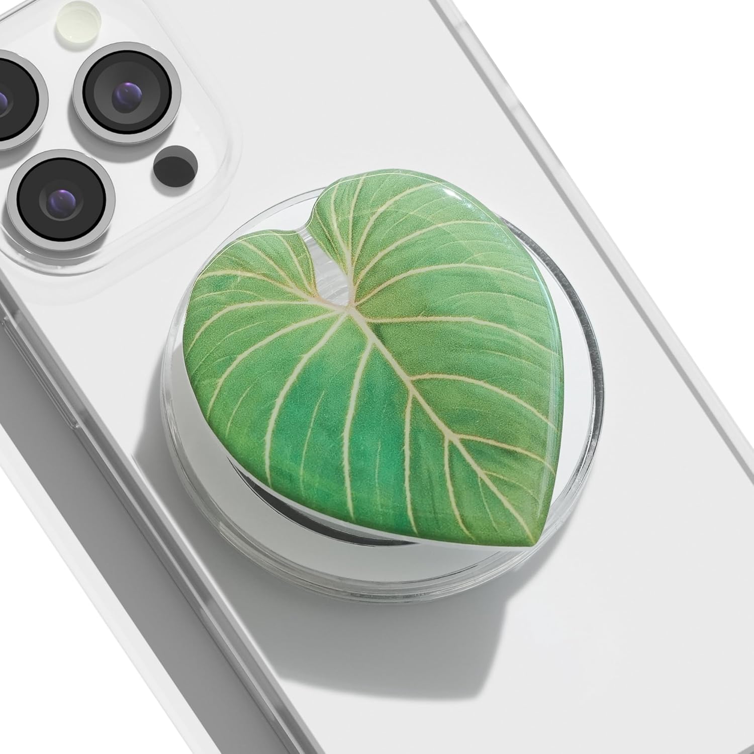 Collapsible Phone Grip — Acrylic Leaf Design