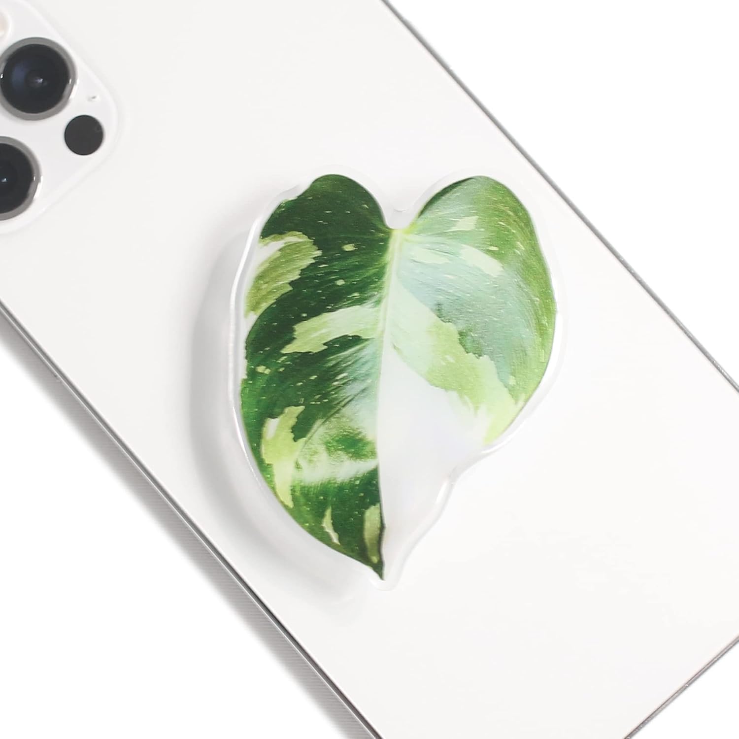 Collapsible Phone Grip — Acrylic Leaf Design