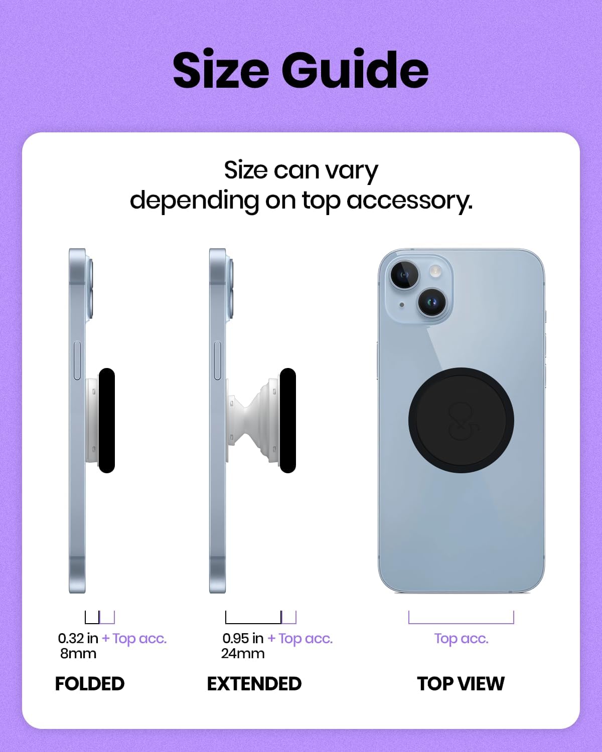 Collapsible Phone Grip — Acrylic Leaf Design