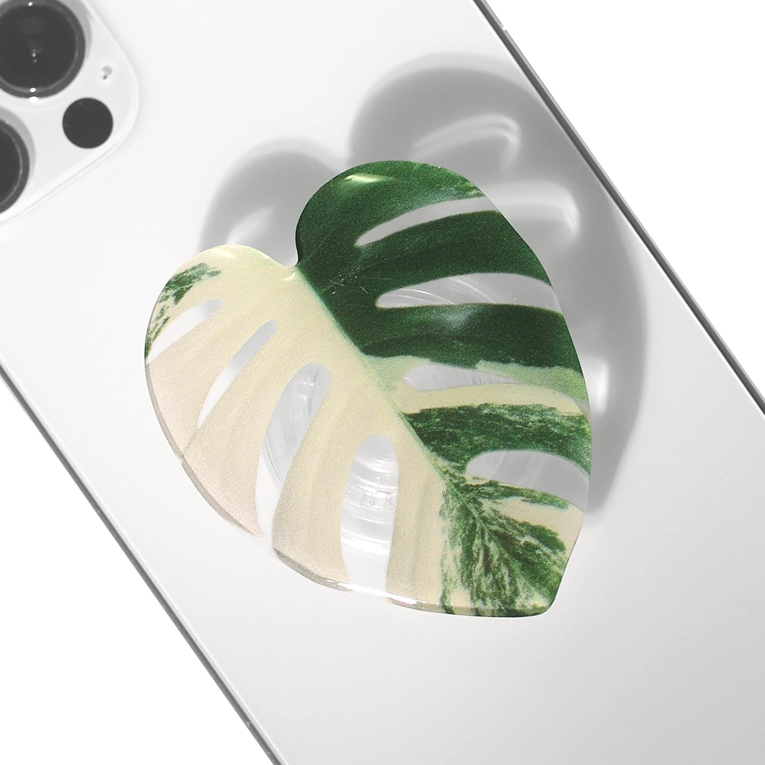 Collapsible Phone Grip — Acrylic Leaf Design