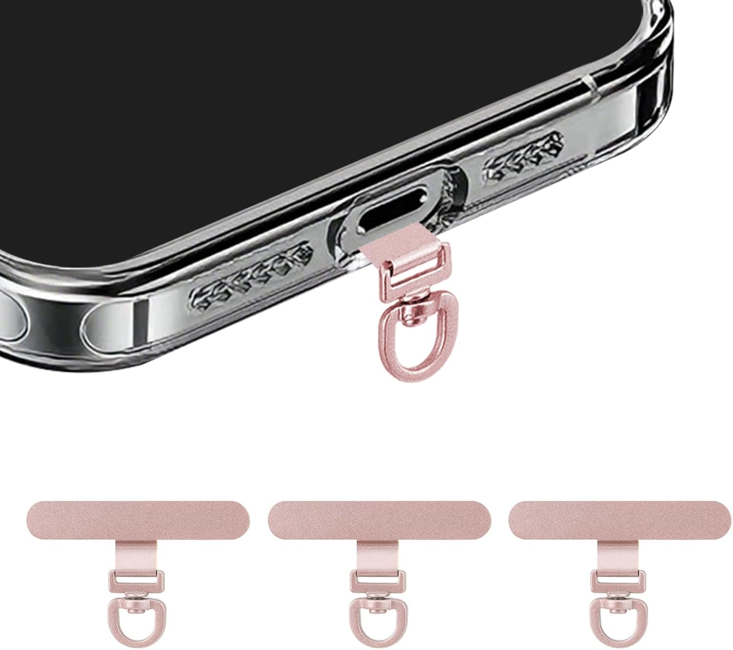 Rotating Steel Phone Tether Tabs — 3 Pack, 360°