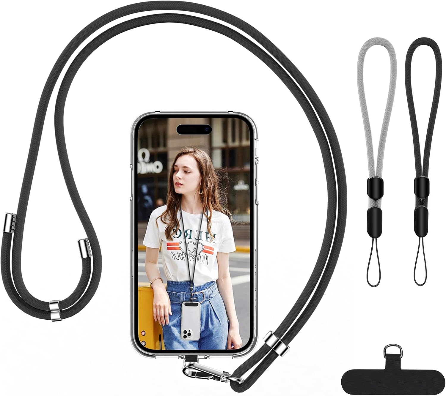 Phone Lanyard Set — 2 Neck Straps and 2 Wrist Straps, Adjustable