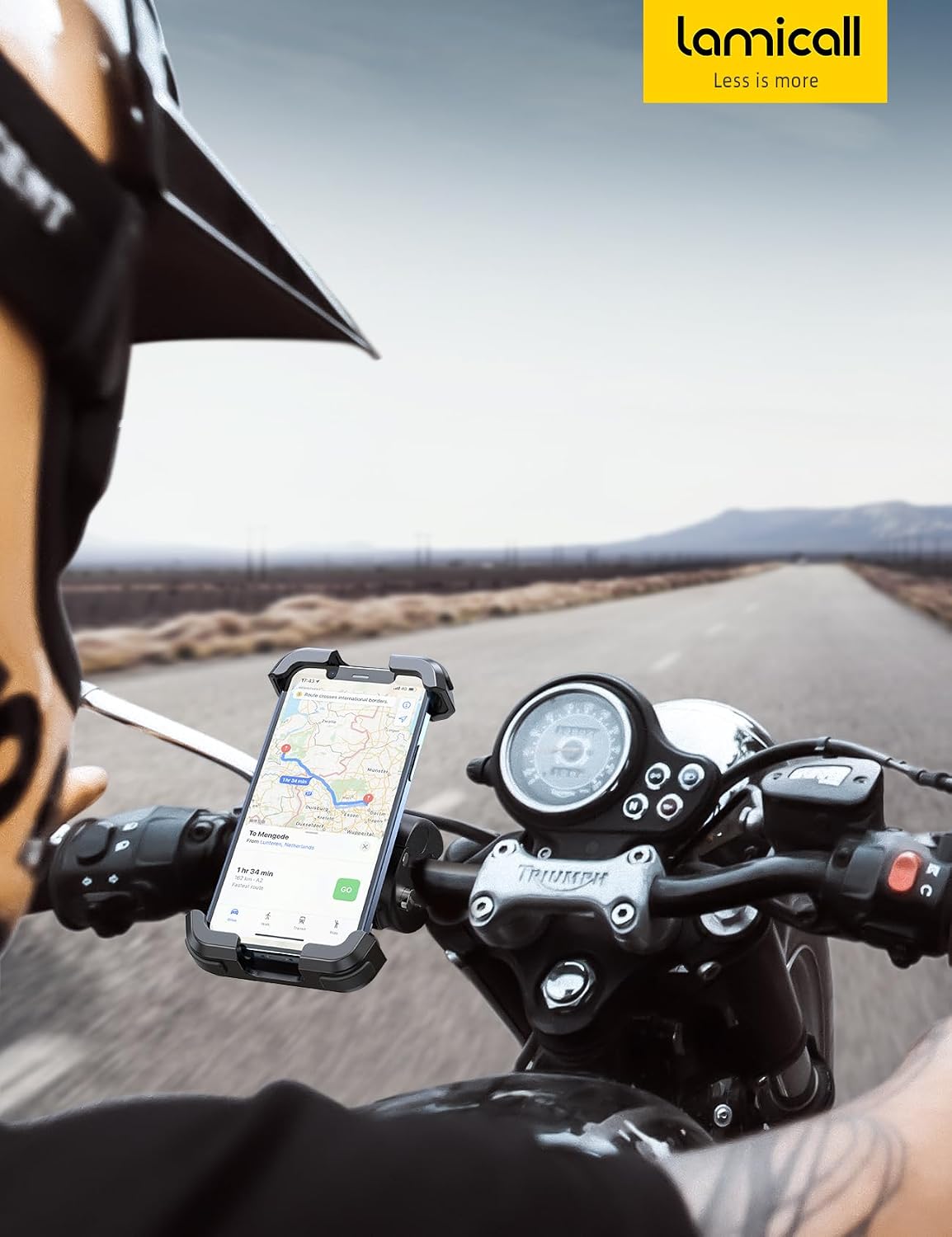 Motorcycle and Bike Phone Mount — Metal Lock, Quick Install Bar Clip