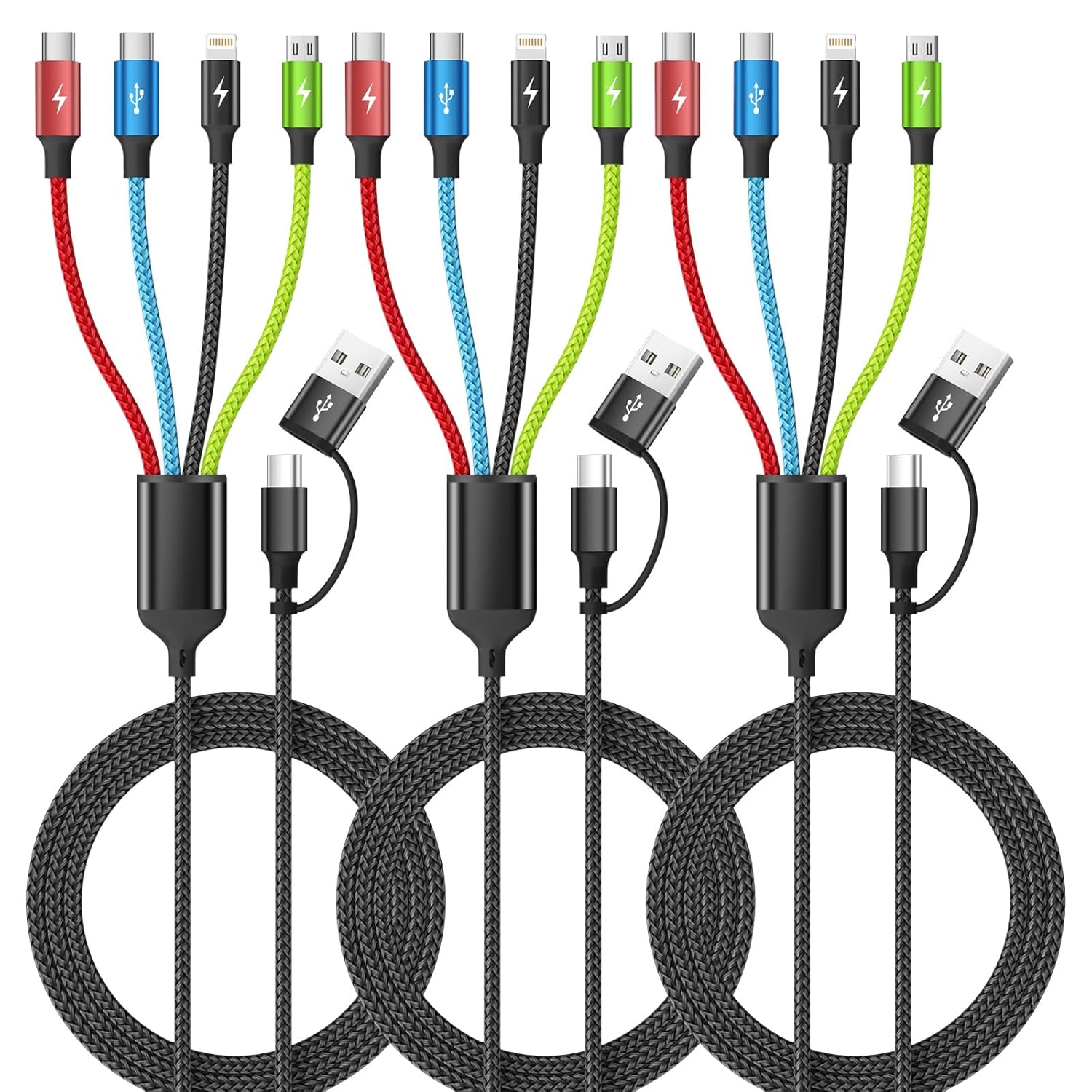 4-in-1 Multi Charging Cable — 2 Pack, 1.5 m
