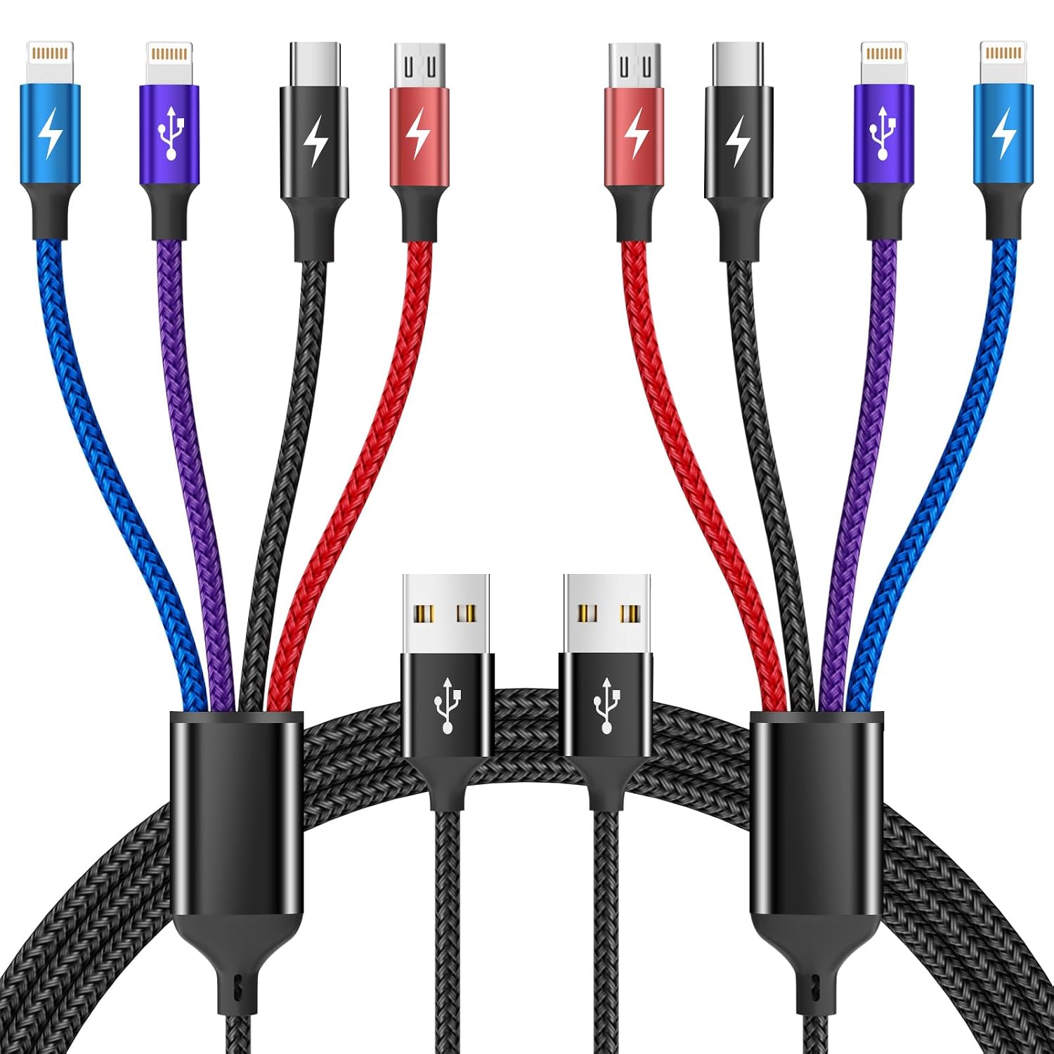 4-in-1 Multi Charging Cable — 2 Pack, 1.5 m