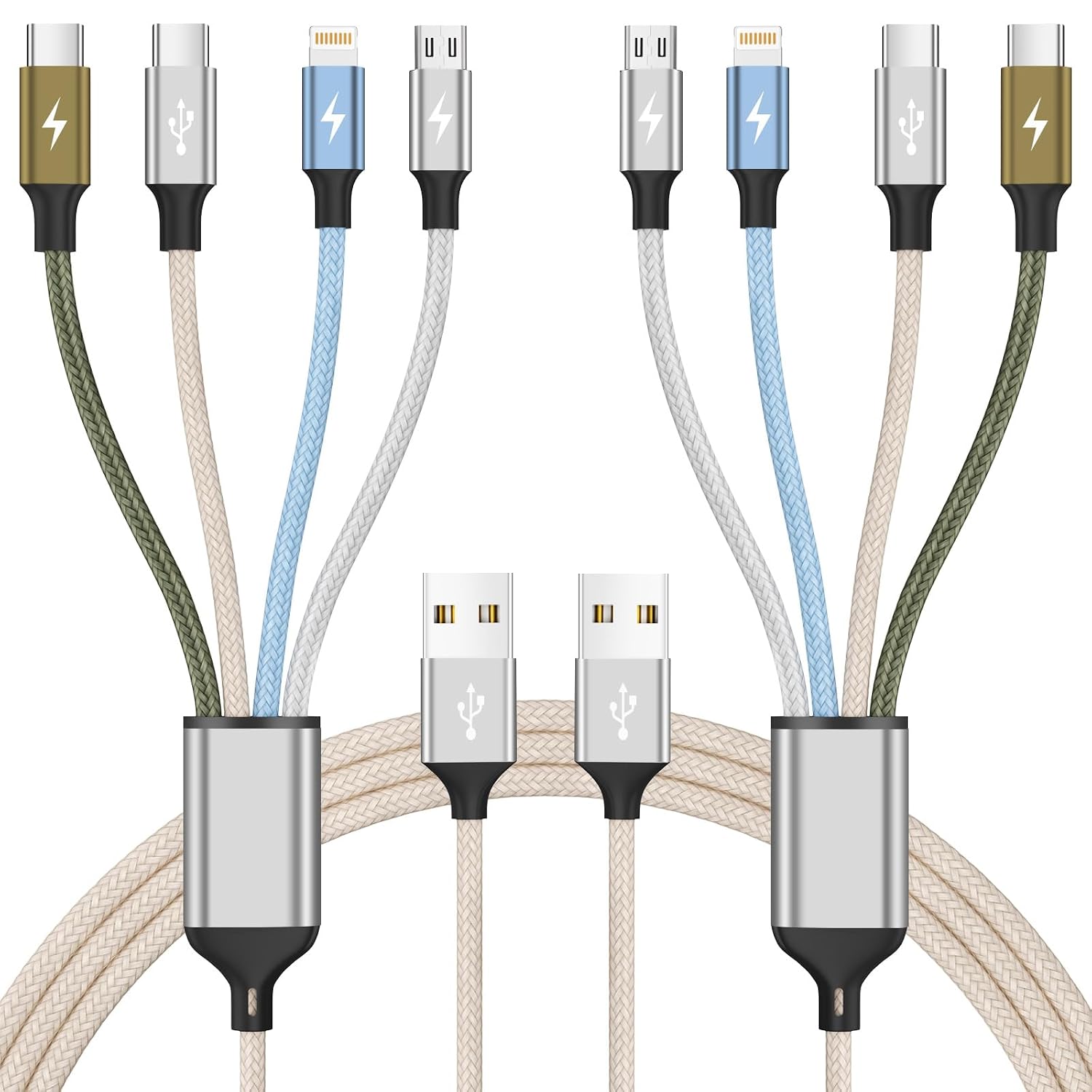 4-in-1 Multi Charging Cable — 2 Pack, 1.5 m