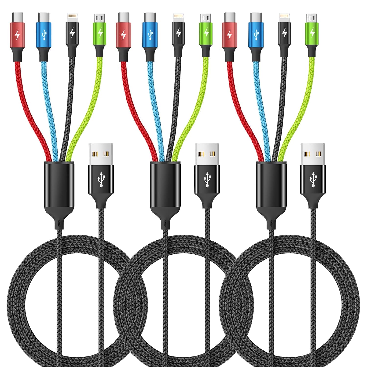 4-in-1 Multi Charging Cable — 2 Pack, 1.5 m