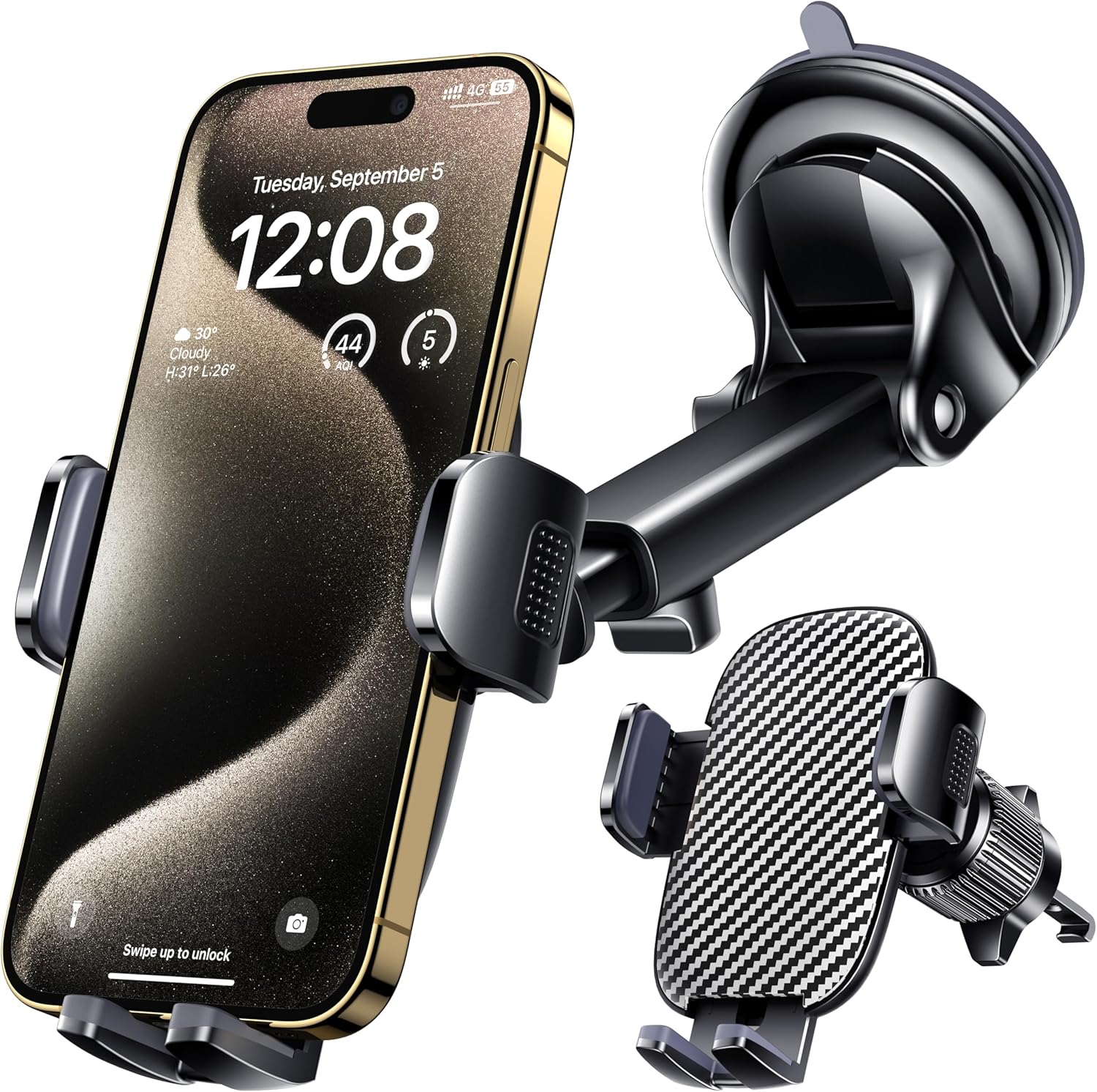 Car Phone Mount — Windshield, Dashboard and Vent, Universal — image 1 Car Phone Mount — Windshield, Dashboard and Vent, Universal