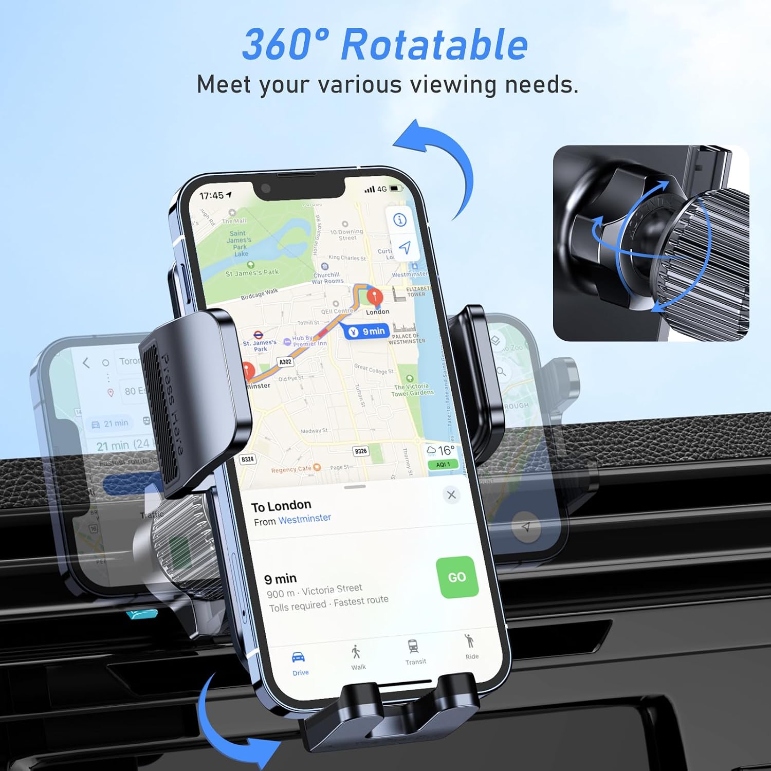 Air Vent Car Phone Mount — Stable Clamp
