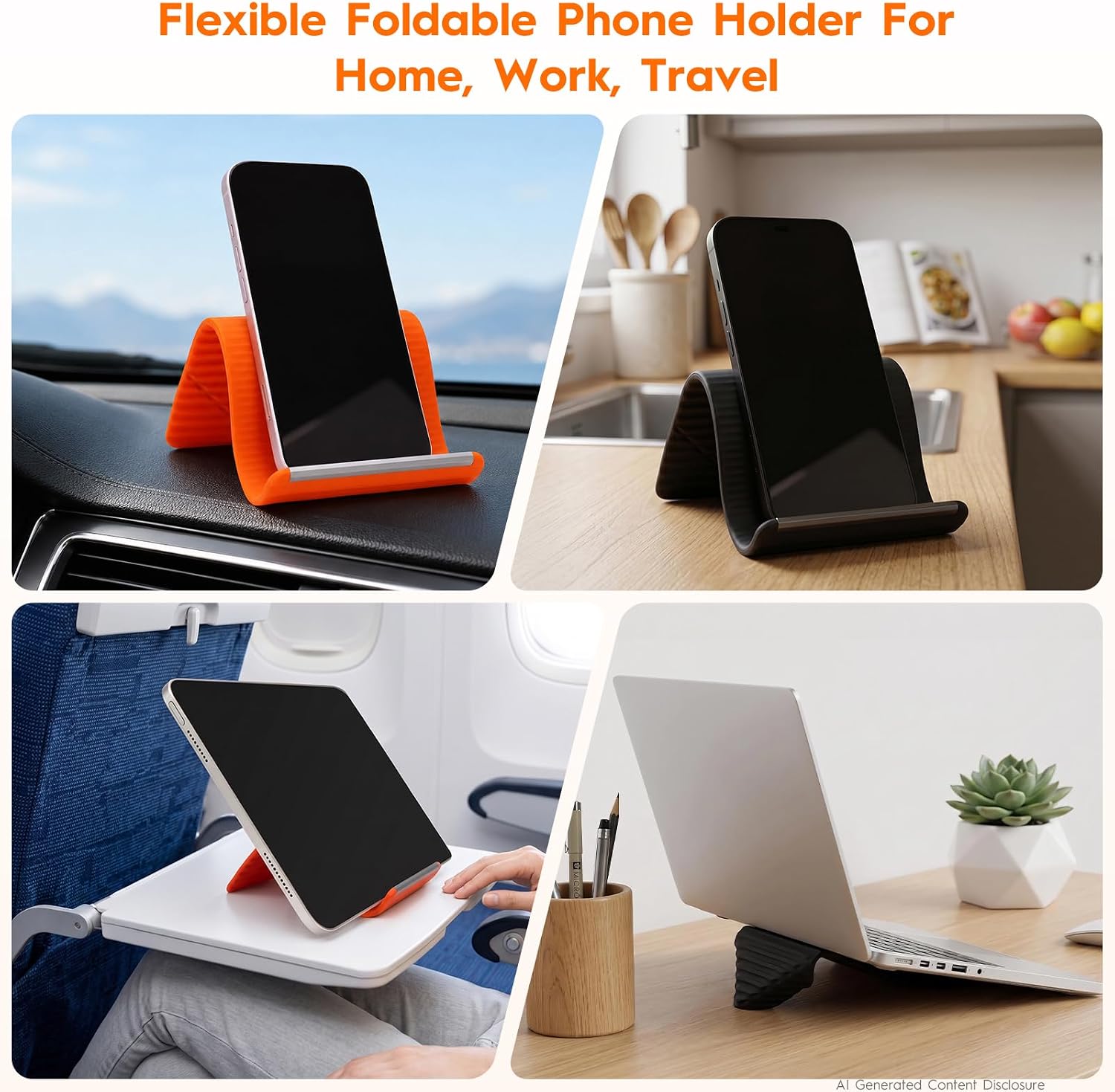 Bendable Silicone Phone Stand — 2 Pack, Foldable