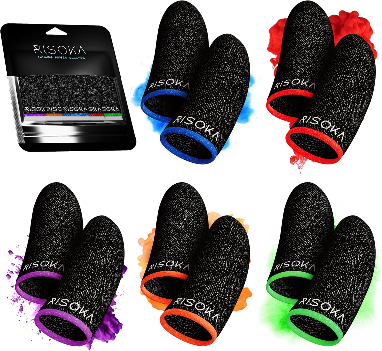 Gaming Finger Sleeves — 10 Pieces, Touchscreen Glide