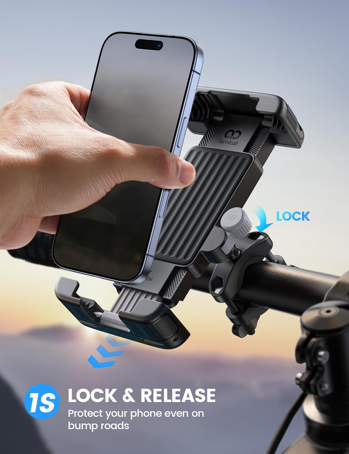 Bike and Motorcycle Phone Mount — Quick Lock Clip