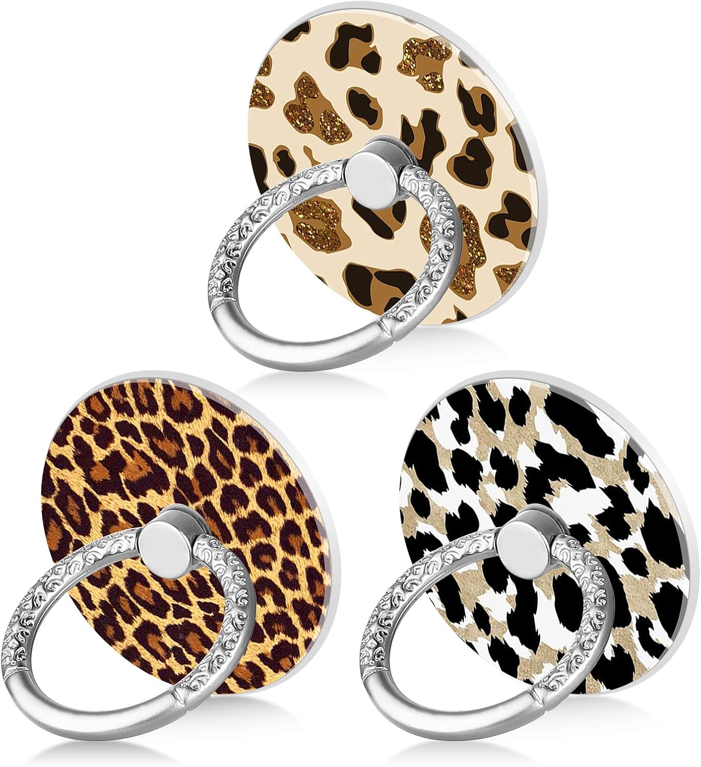 Ring Grip Stand — 3 Pack, 360° Rotation, Marble Finish