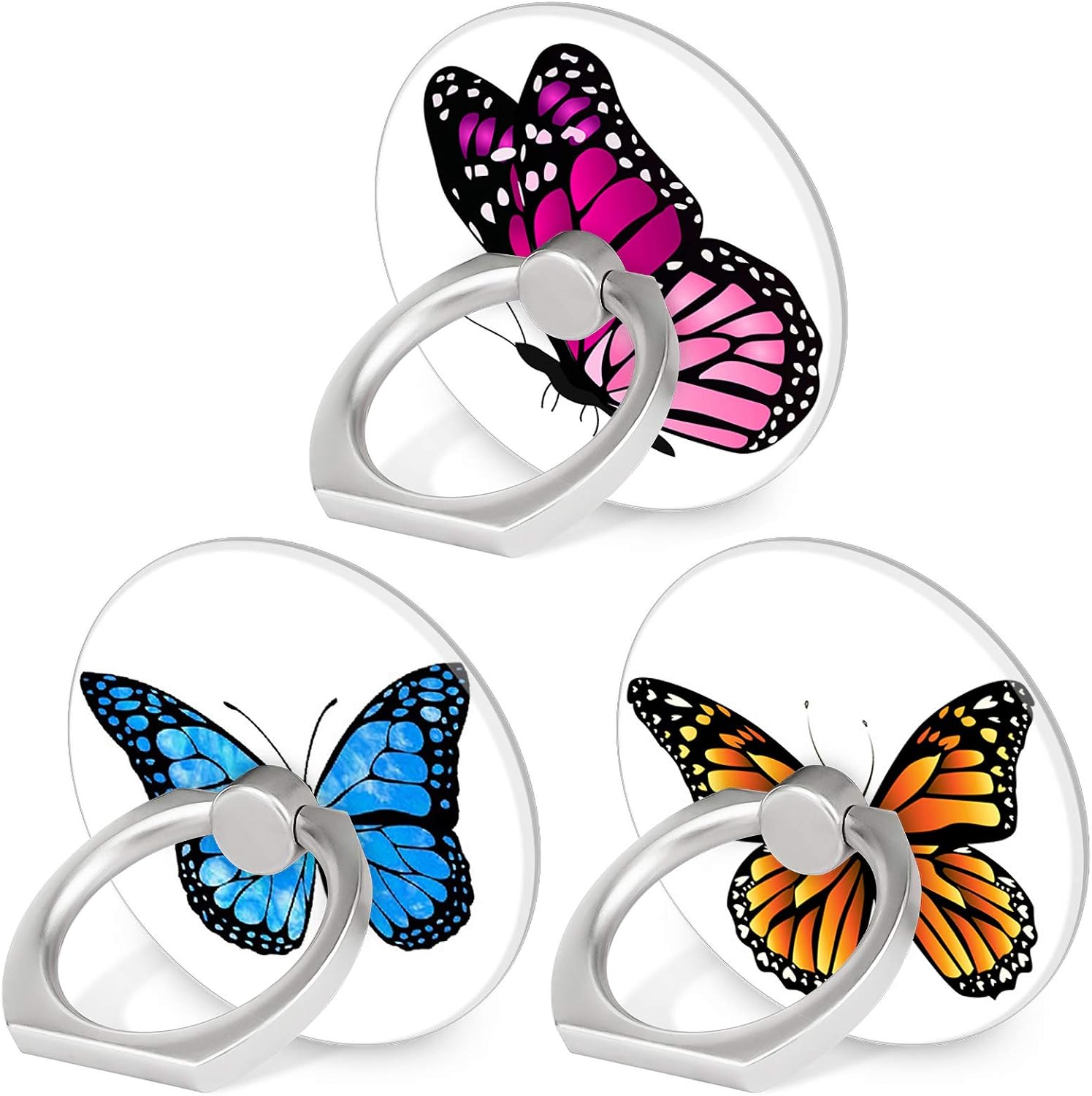 Ring Grip Stand — 3 Pack, 360° Rotation, Marble Finish