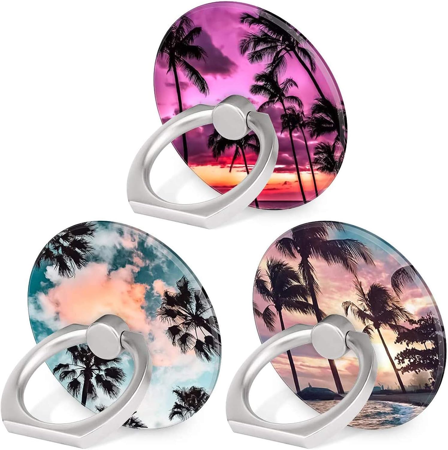 Ring Grip Stand — 3 Pack, 360° Rotation, Marble Finish
