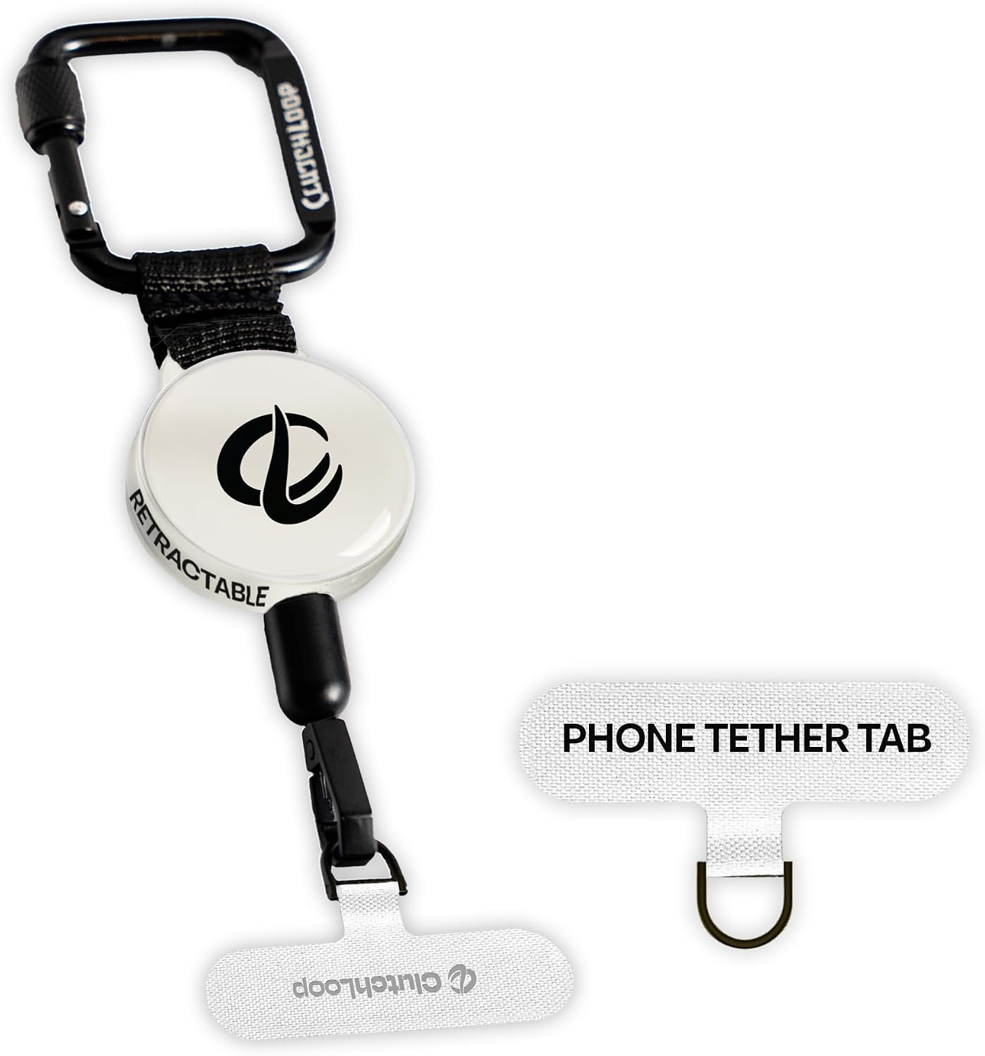 Retractable Anti-Theft Phone Tether — Steel Cable with Locking Carabiner